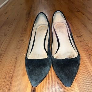 Suede Coach kitten heels